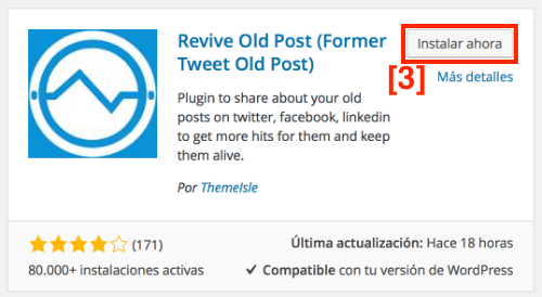Instalar y activar el plugin revive old post